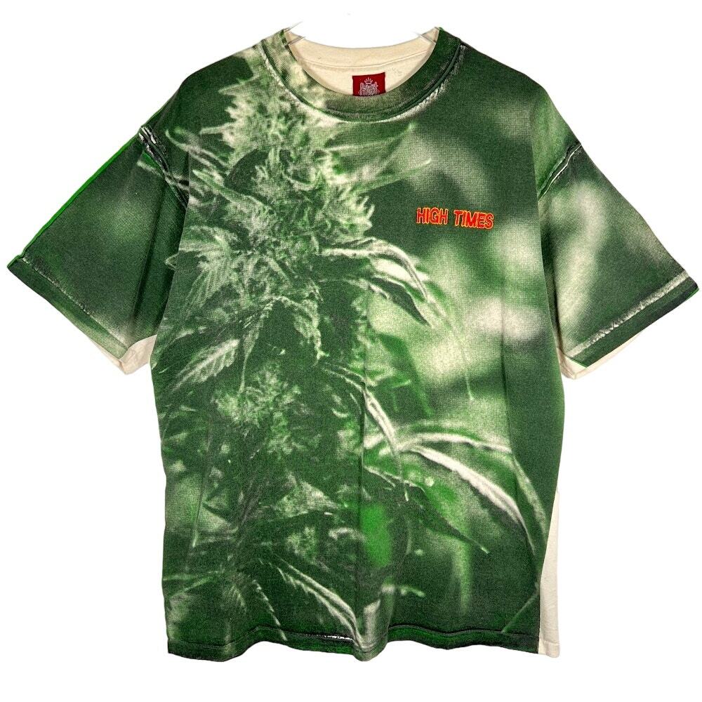 Vtg High Times Magazine Balzout Men's Weed T-Shirt XL 90s Green Single Stitch